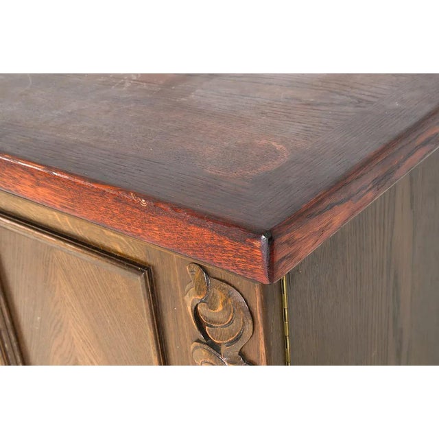 Baroque 1930s Carved Baroque Style Sideboard / Credenza W Bun Feet For Sale - Image 3 of 18