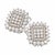 18k White Gold Round Rose-Cut Diamond Cluster Earrings, Pair For Sale - Image 4 of 7