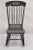 Antique Colonial Stencil Back Black Painted Plank Bottom Rocker Rocking Chair. Circa 19th Century. Measurements: 40" H x...