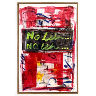“No Leh” Contemporary Abstract Acrylic Framed Painting by Gladys Tay For Sale