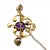Antique 15ct Gold, Amethyst and Seed Pearl Scroll Brooch, England, Edwardian Period, 1900s For Sale - Image 9 of 15