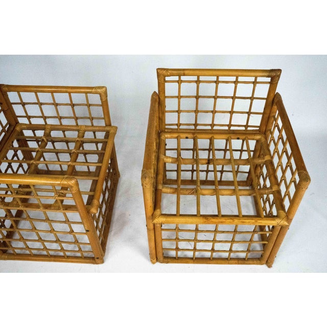Vintage Rattan and Bamboo Armchairs from Vivai Del Sud, 1960s, Set of 2 For Sale - Image 6 of 8
