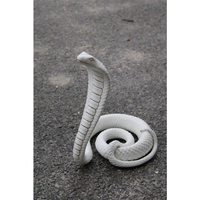 Italian White Ceramic Sculpture Snake by Tommaso Barbi, 1970 For Sale - Image 11 of 11