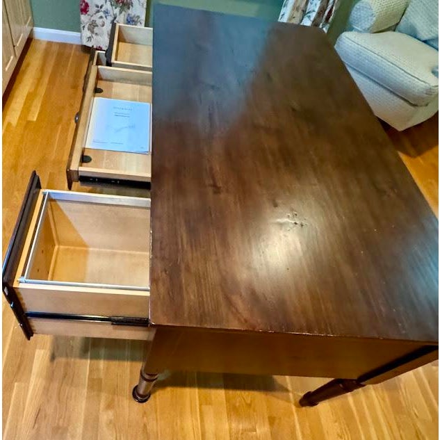 Pottery Barn Walnut Bedford Executive Desk (Check My Other Listing for a Matching Desk, Sold Separately) For Sale - Image 11 of 15