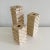 Set 3 Travertine Candleholders by Fratelli Mannelli Raymor, with incised geometric pattern, staggered in height 5" 6.5"...