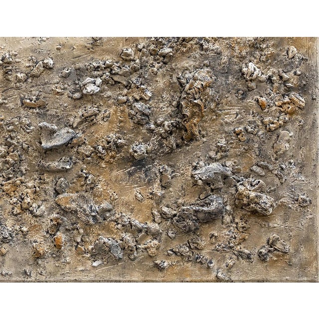 Original Abstract High Relief Neutral Palette Landscape - Oil Painting by Diane Grant For Sale - Image 4 of 6