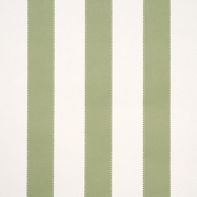 Sample - Schumacher Louise Stripe Wallcovering In Moss For Sale