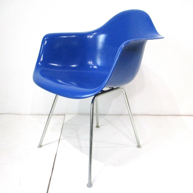 Eames Blue Arm Shell Chair by Herman Miller For Sale - Image 13 of 13