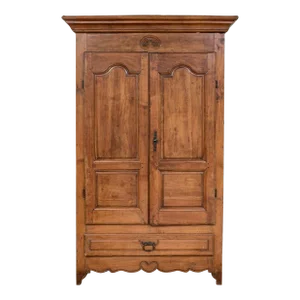 19th Century Antique French Louis XV Solid Walnut Armoire