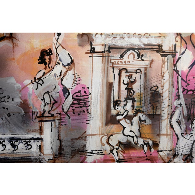 Charles Cobelle, Sculpture Plaza With Flags, Painting For Sale - Image 4 of 5