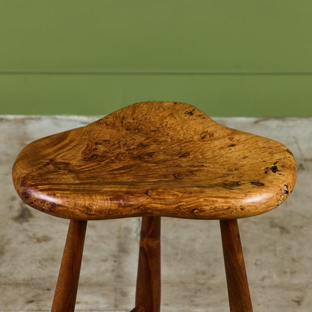 Brown Michael Elkan Studio Craft Live Edge Stool For Sale - Image 8 of 12