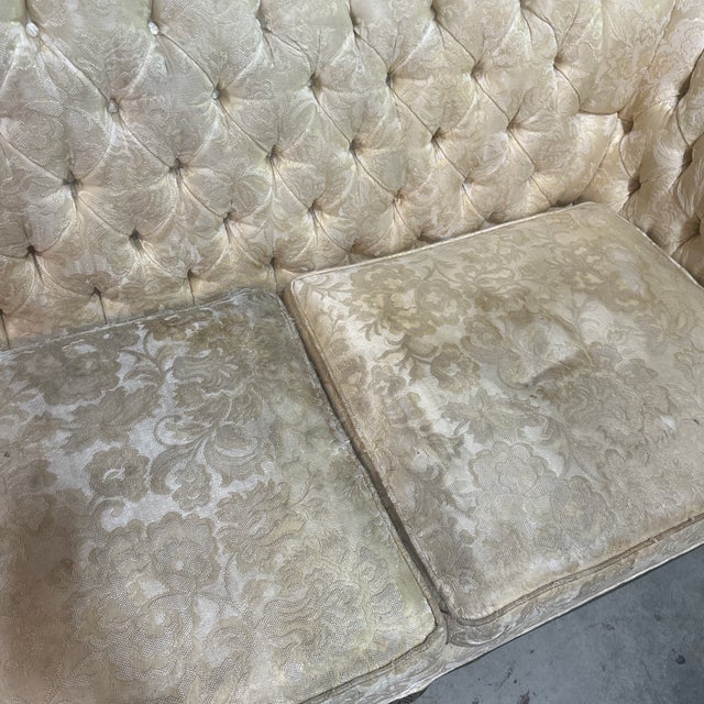 White Vintage Extra Long Sofa, Amazing Bones/Needs Upholstery For Sale - Image 8 of 11
