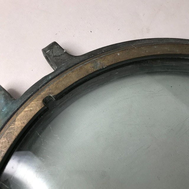Brown Large Antique Marine Bronze Porthole For Sale - Image 8 of 9