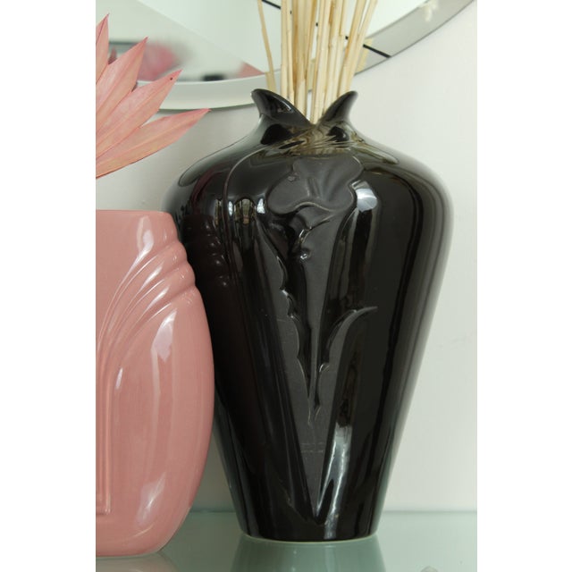 Vintage 1980s Black Haeger Calla Lilly Vase Chairish