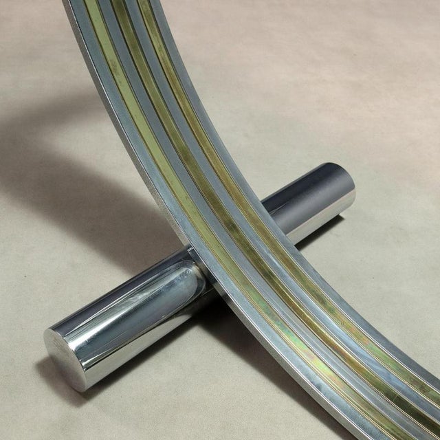 Metal Vintage Table in Metal and Crystal by Renato Zevi, 1970s For Sale - Image 7 of 11