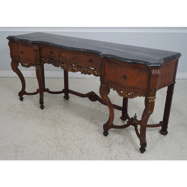 Age: C.1920 Details: Carved Details Quality Construction Large Impressive Sideboard Nice Inlay Work Throughout Carved...