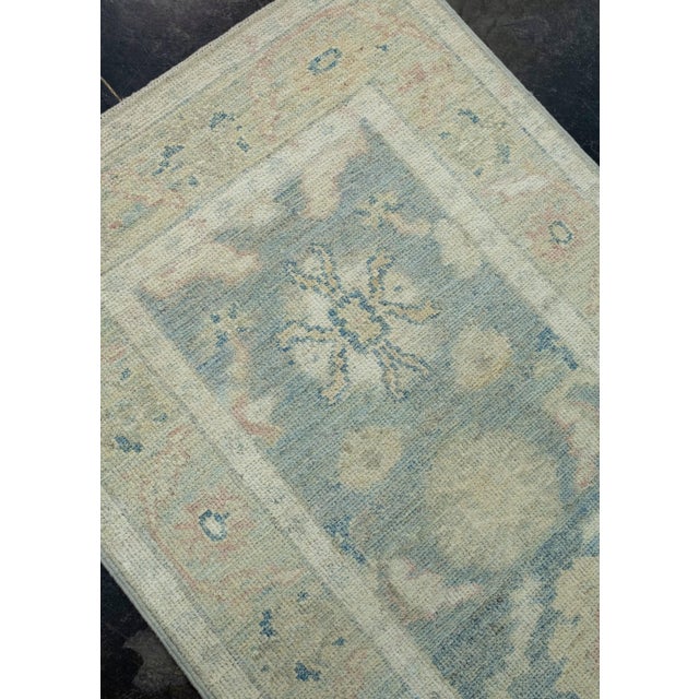 Turkish Oushak Runner Rug 2'10" x 14'3" #17809 For Sale In Houston - Image 6 of 8