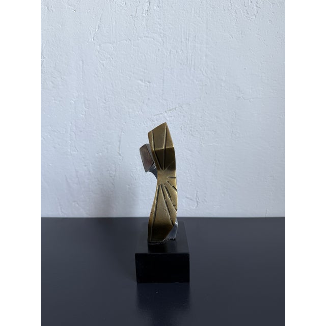 Abrstract Bronze and Aluminum Sculpture Signed Palermo, Brazil 1990s For Sale - Image 4 of 13