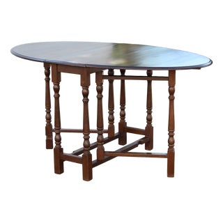 Oval Folding Wood Dining Table For Sale