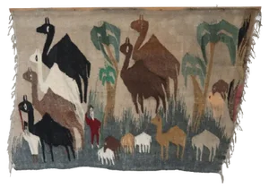 Handmade Egyptian Wall Tapestry or Wall Rug, 1950s