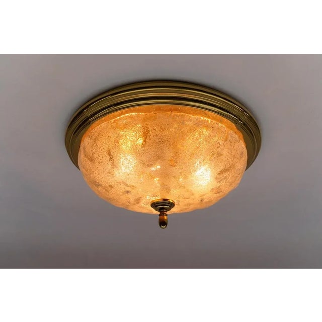 Murano Ice Glass Flush Mount, Germany, 1960s For Sale - Image 4 of 11