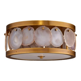 Jamie Young Small Upsala Agate Flush Mount Ceiling Light For Sale