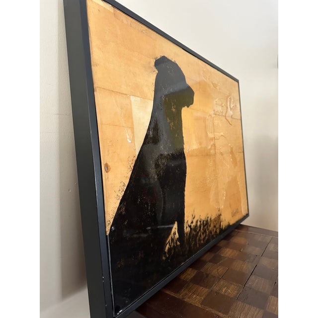 Original 2004 mixed media painting Loyal by American contemporary artist Ashley Collins. Executed in oil, mixed media,...