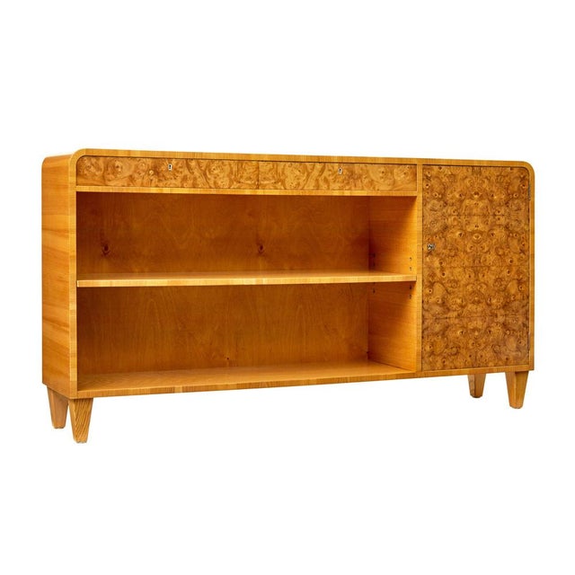 Mid-Century Swedish Elm and Burr Bookcase, 1950s For Sale - Image 9 of 9