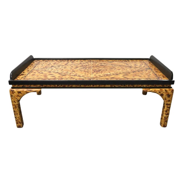 Lacquered Faux-Tortoise Coffee Table. For Sale