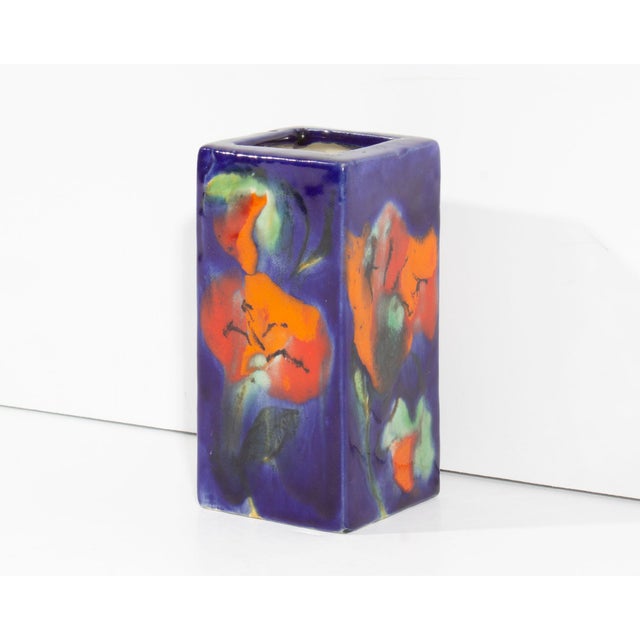 Mid 20th Century Elio Schiavon Italian Hand-Painted Ceramic Vase For Sale - Image 5 of 8