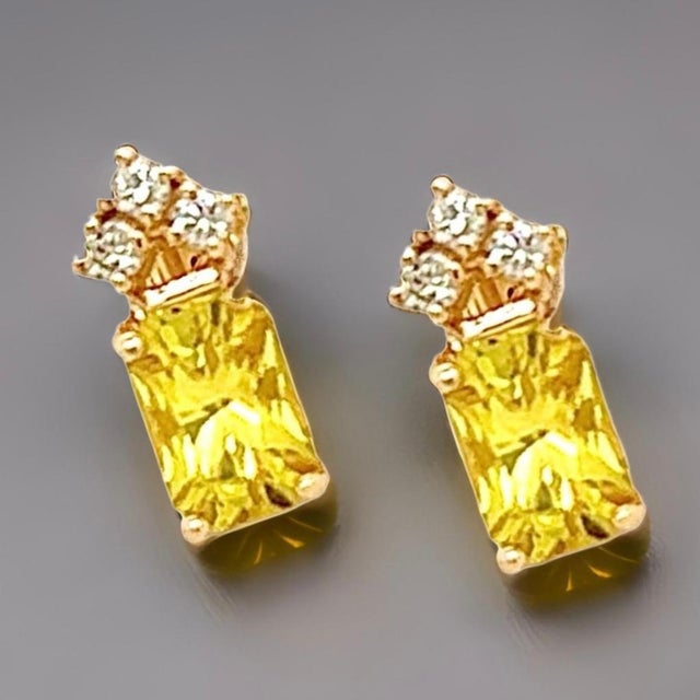 Natural Sapphire Diamond Earrings 14k Gold 1.74 TCW Certified For Sale - Image 9 of 18
