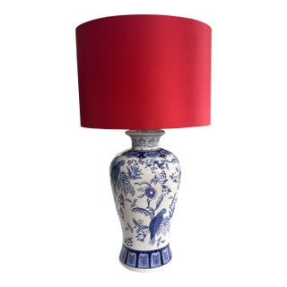 Blue & White Ginger Jar Lamp - 32" For Sale