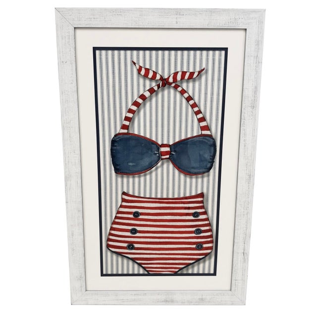 2020s Paragon Framed Vintage Style Bathing Suit Illustrations by Roberts - Set of 4 For Sale - Image 5 of 5