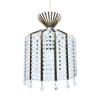 Vintage Ceiling Lamp in Acrylic and Brass by Emil Stejnar for Rupert Nikoll, 1950s For Sale
