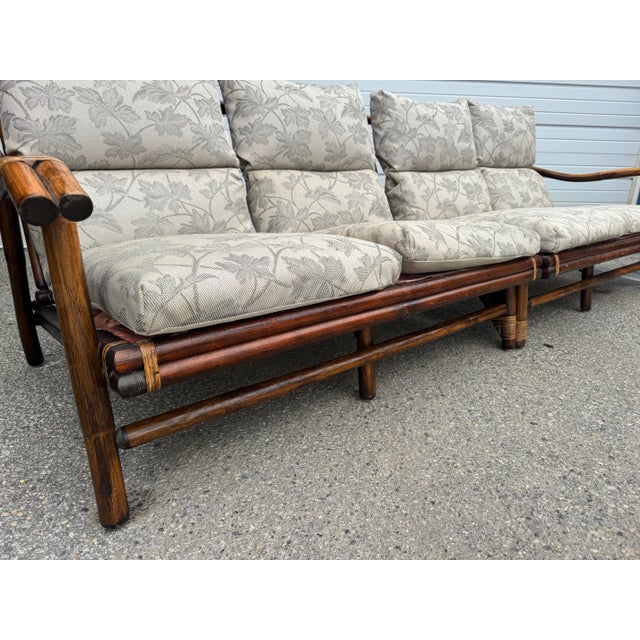Vintage Ficks Reed Modular Rattan Sectional Sofa & Lounge Chair – 3 Piece Set For Sale - Image 10 of 12