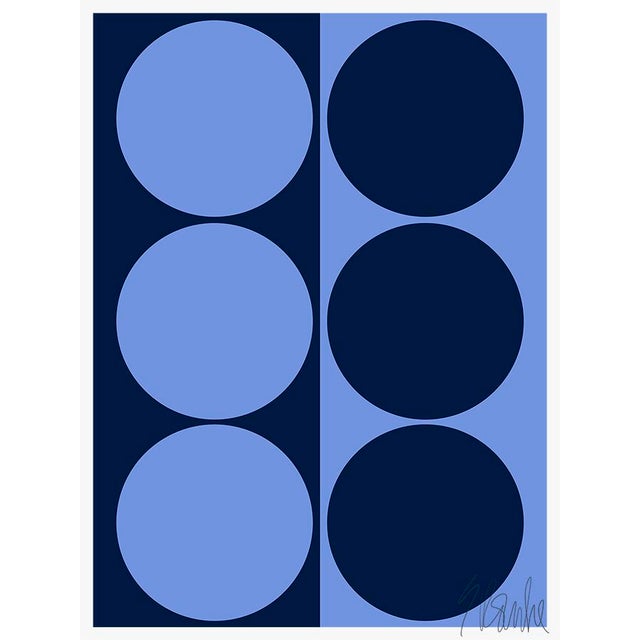 Dynamic Pair French and Navy Blue Fine Art Print 14" X 20" by Liz Roache For Sale In Boston - Image 6 of 6