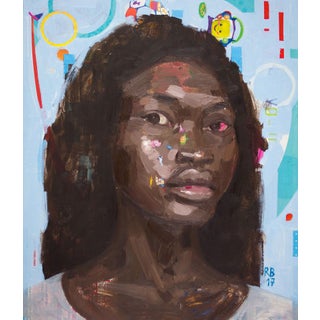Frontal y Trasera by Rossina Bossio | Mixed Media Portrait of a woman with abstract elements For Sale