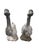 Pair of Vintage Brutalist Style Cast Metal Goose Sculptures For Sale - Image 4 of 10