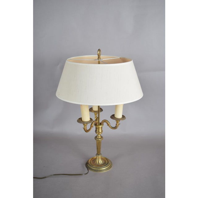 Vintage French Bouillotte Lamp in Gilt Brass, 1950s For Sale - Image 4 of 10