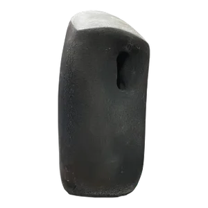 Vintage Minimalist Monolithic Raku Fired Black Stoneware Sculpture, Signed (Ca. 1970)