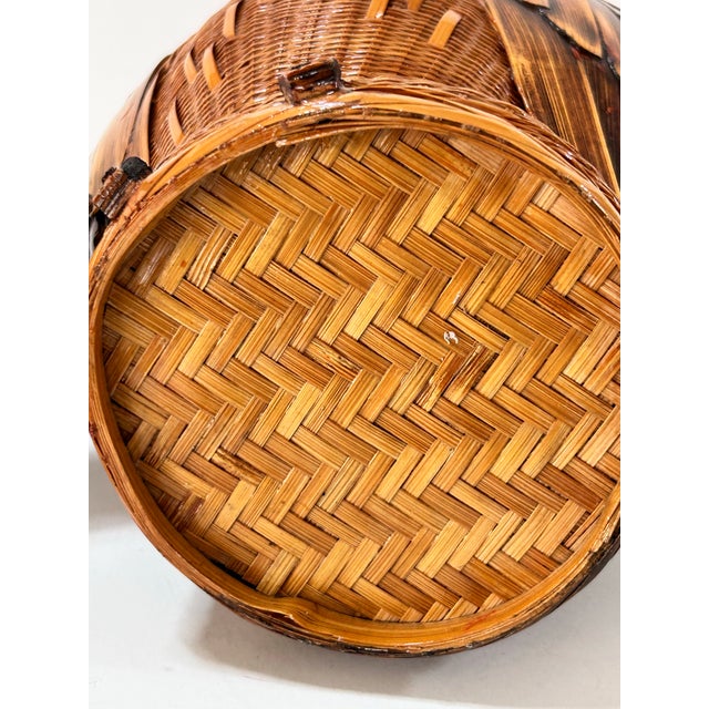 Shanghai Rattan Owl Lidded Basket For Sale - Image 11 of 11