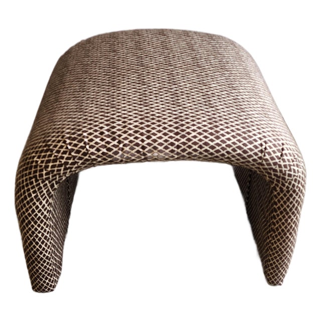 1970s Vintage Karl Springer Style Waterfall Bench/Ottoman For Sale
