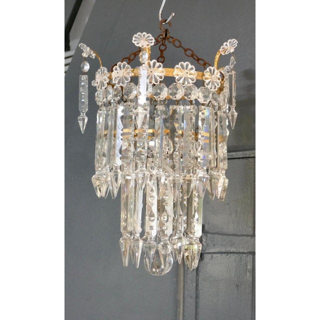 1920s Waterfall 2 Tier Crystal Chandelier, 1920s For Sale - Image 5 of 8