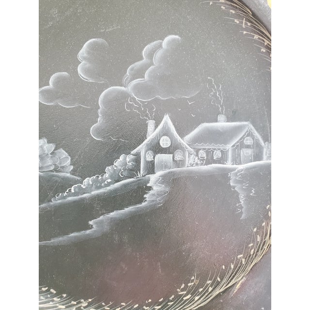 Fantastic handpainted vintage tole wall plate with autumn-themed details. Bright orange fall leaves decorate a central...