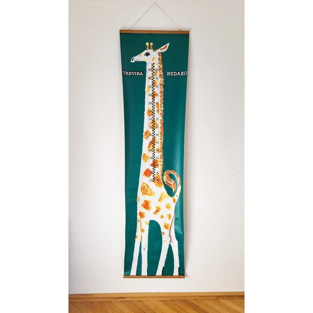 Mid-Century Modern Children's Height Chart with Giraffe, 1960s For Sale - Image 11 of 11