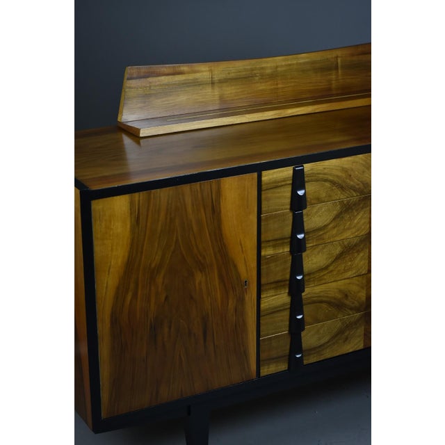 Wood Mid-Century Modern Walnut Sideboard by R. T. Halas, Poland, 1960s For Sale - Image 7 of 8