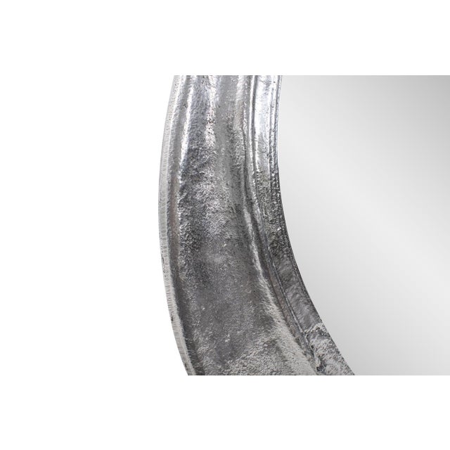 Martine Abstract Cast Iron Mirror in Silver For Sale In Chicago - Image 6 of 11