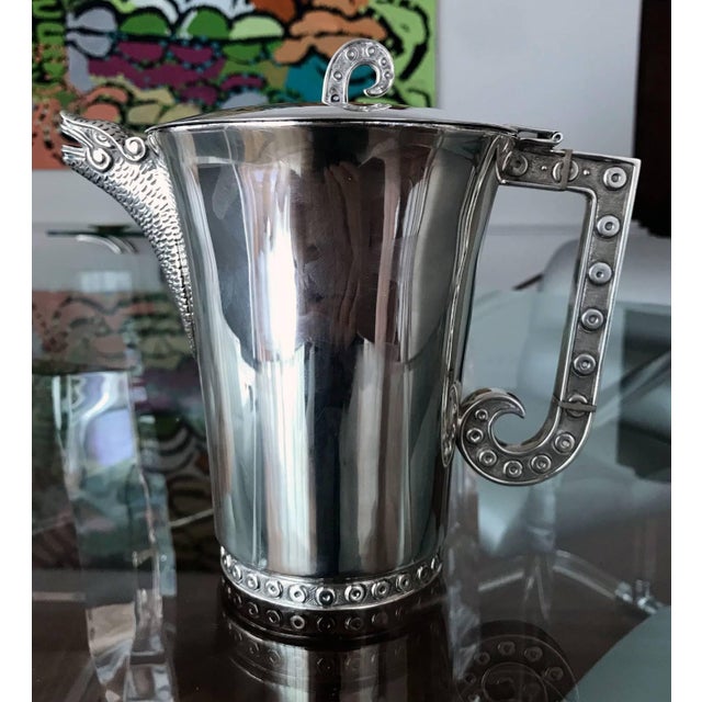 Modern Rare and Stunning Sterling Silver Pitcher by Tane Orfebres For Sale - Image 3 of 11