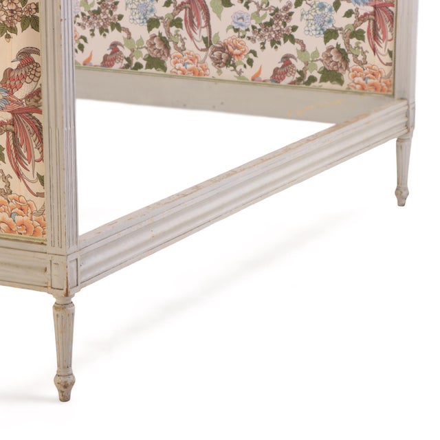Wood Painted Louis XVI Style French Full Size Bed or Daybed, c.1880. For Sale - Image 7 of 9