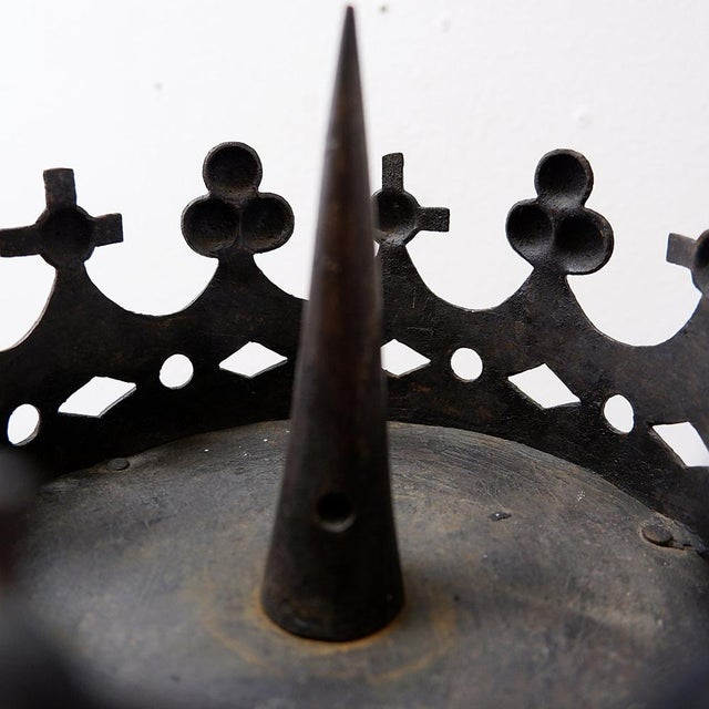 Large Italian Wrought-Iron Crown Candlestick, 1890s For Sale - Image 13 of 14